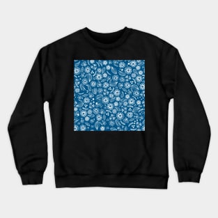 Floral Sketch Blue Crewneck Sweatshirt